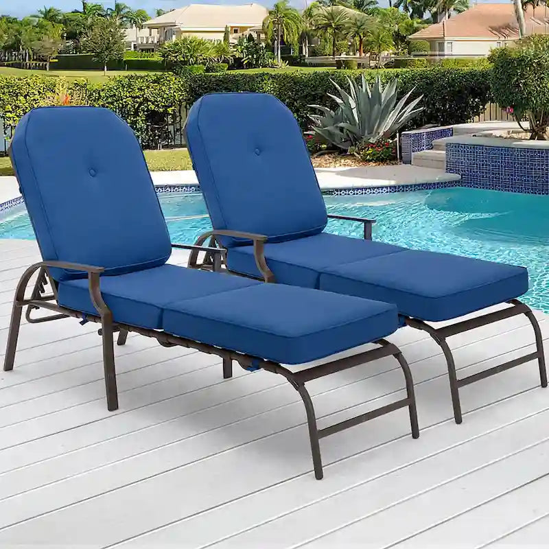 Chaise longue de jardin réglable AECOJOY (Lot de 2)