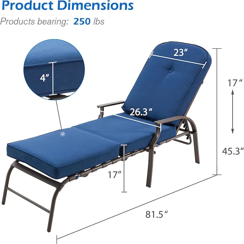Chaise longue de jardin réglable AECOJOY (Lot de 2)