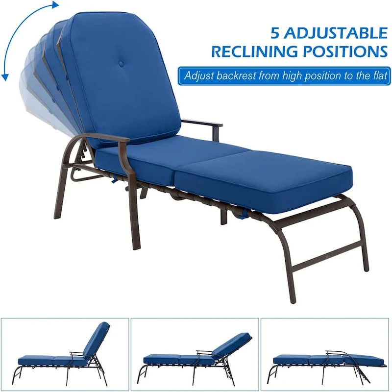 Chaise longue de jardin réglable AECOJOY (Lot de 2)