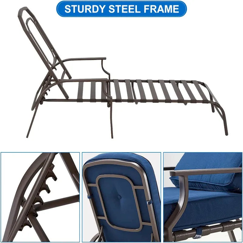 Chaise longue de jardin réglable AECOJOY (Lot de 2)