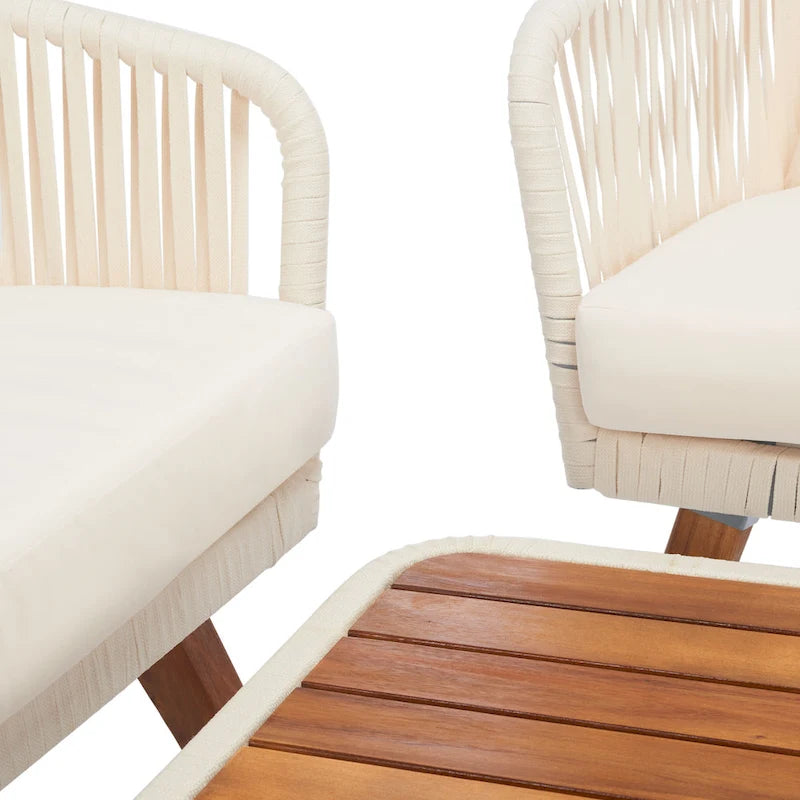 SAFAVIEH Amelie Ensemble de conversation de patio de 4 pièces pour l'extérieur - 55L x 31P x 28H