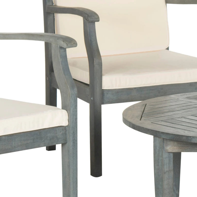 SAFAVIEH Ensemble de patio 5 pièces Hazbie en bois d'acacia d'extérieur - 26L x 32P x 25H