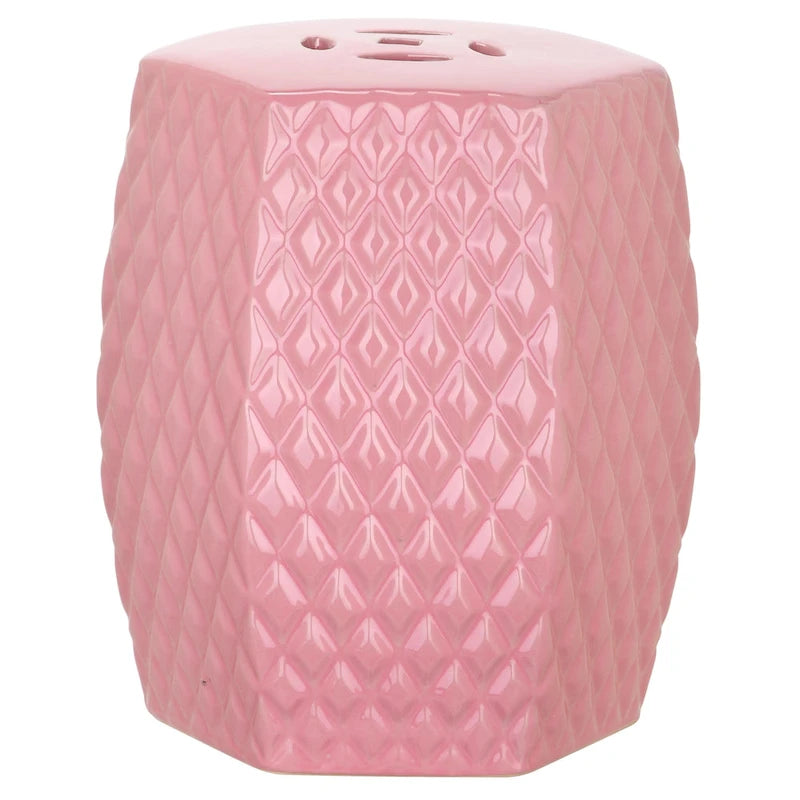 SAFAVIEH Kids Maribel Pink Diamonds Ceramic Decorative Garden Stool