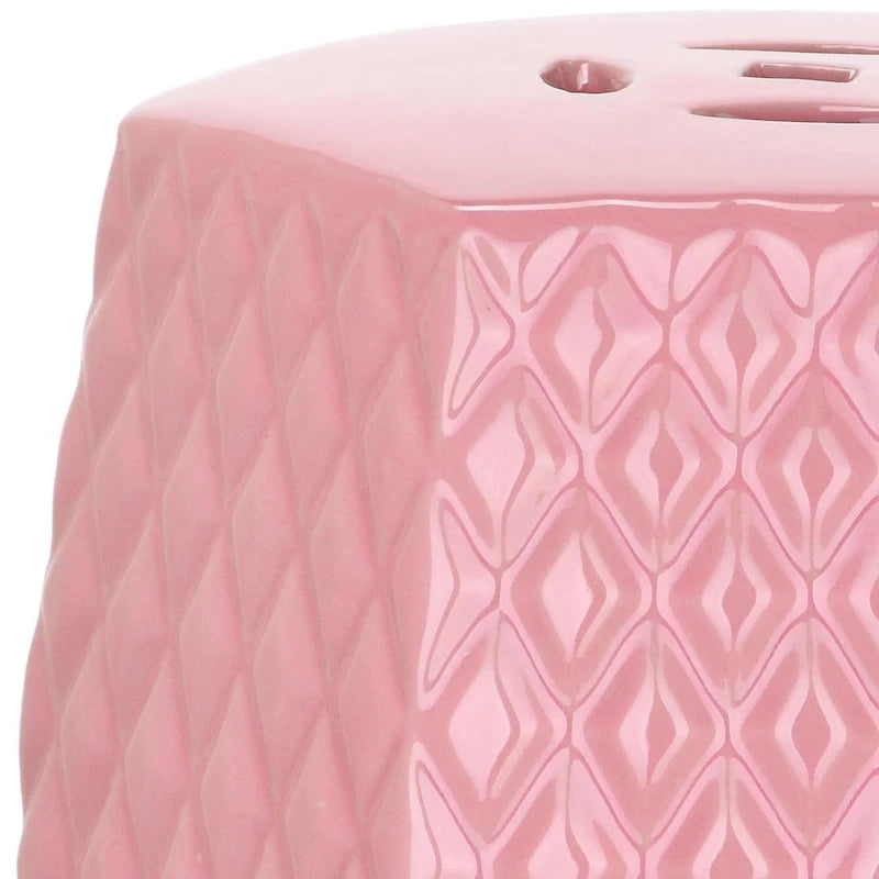 Tabouret de jardin décoratif en céramique SAFAVIEH Kids Maribel Pink Diamonds