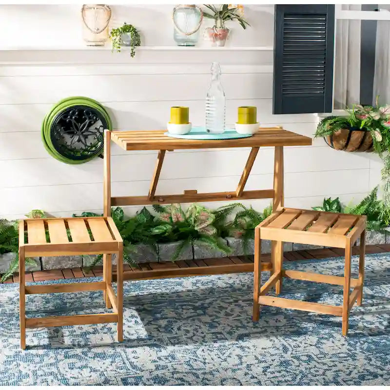 SAFAVIEH Outdoor Amina Transformer Bench - 63Wx20Dx32H
