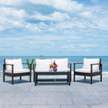 SAFAVIEH Alie Ensemble de salon 4 pièces en osier d'extérieur - 51 l x 30 P x 30 H