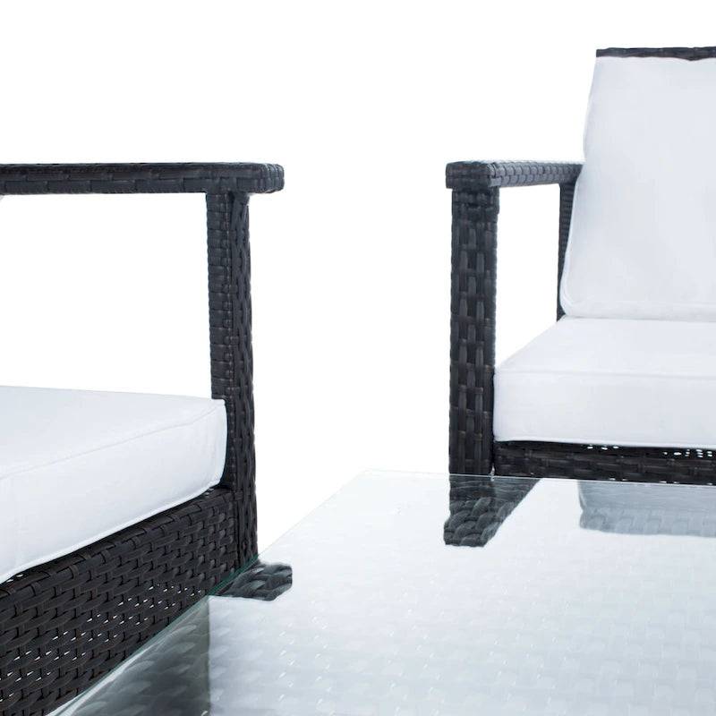 SAFAVIEH Alie Ensemble de salon 4 pièces en osier d'extérieur - 51 l x 30 P x 30 H