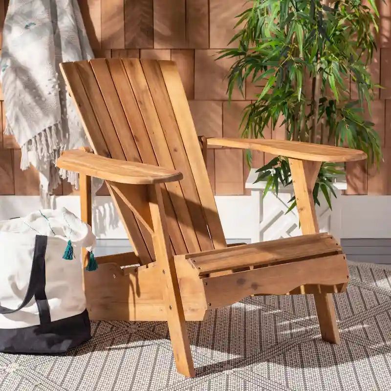 Chaise Adirondack d'extérieur SAFAVIEH en bois d'acacia – 34 larg. x 33 prof. x 37 haut.