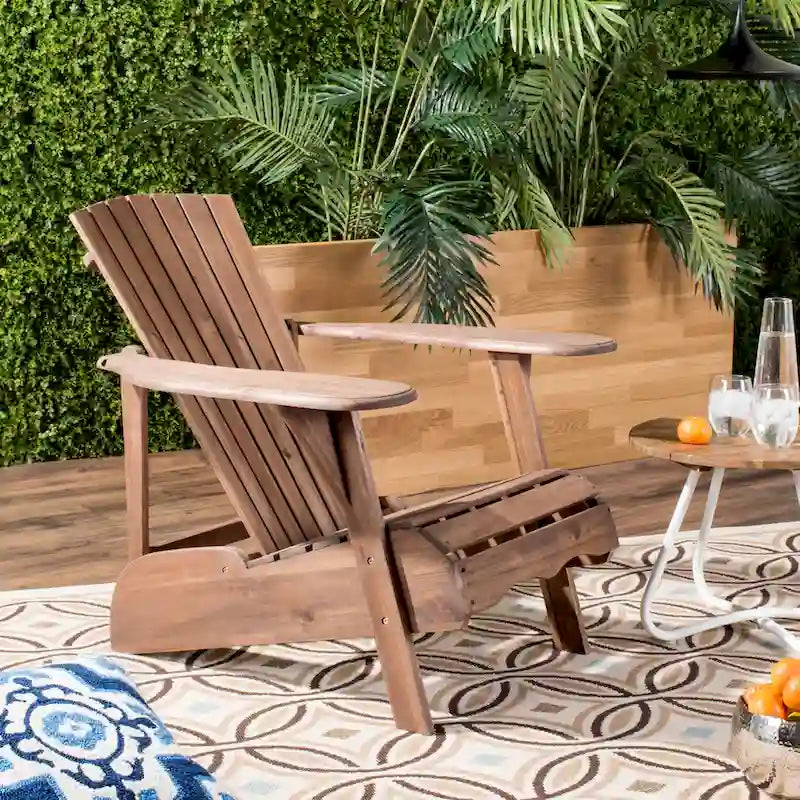 Chaise Adirondack d'extérieur SAFAVIEH en bois d'acacia – 34 larg. x 33 prof. x 37 haut.