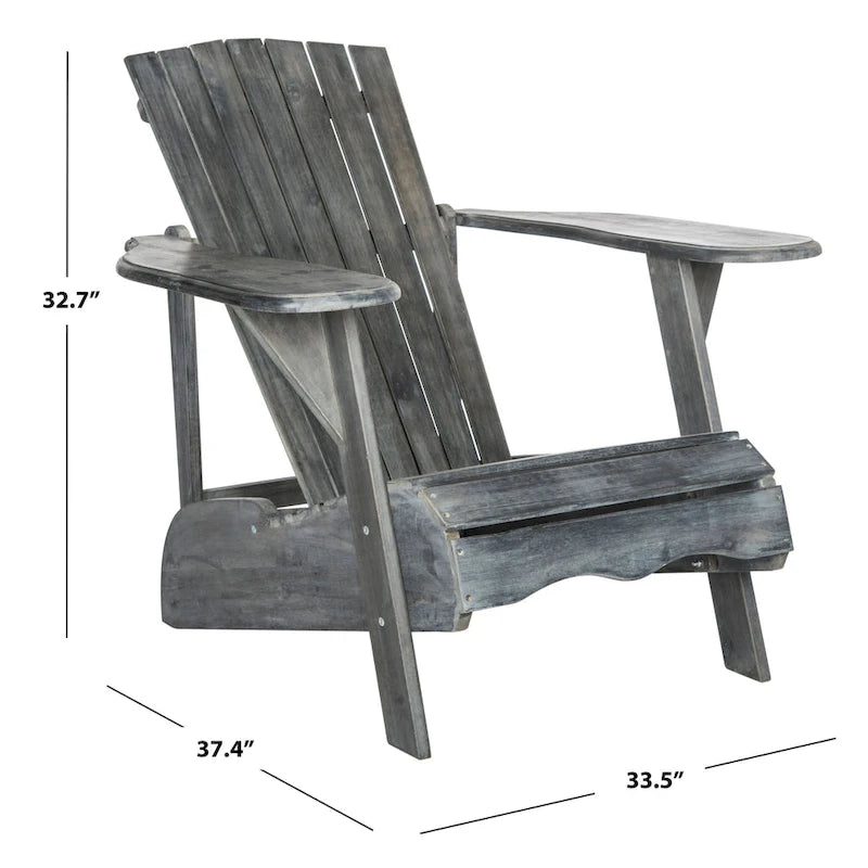 Chaise Adirondack d'extérieur SAFAVIEH en bois d'acacia – 34 larg. x 33 prof. x 37 haut.