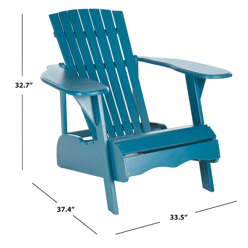 Chaise Adirondack d'extérieur SAFAVIEH en bois d'acacia – 34 larg. x 33 prof. x 37 haut.