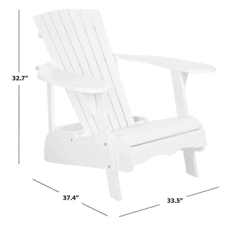 Chaise Adirondack d'extérieur SAFAVIEH en bois d'acacia – 34 larg. x 33 prof. x 37 haut.