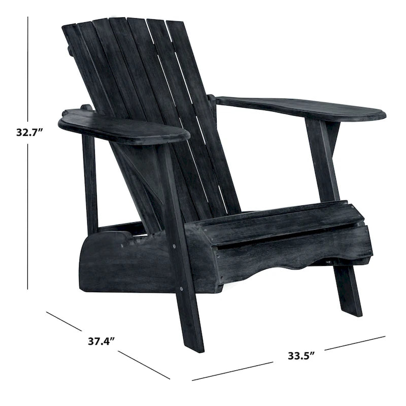 Chaise Adirondack d'extérieur SAFAVIEH en bois d'acacia – 34 larg. x 33 prof. x 37 haut.