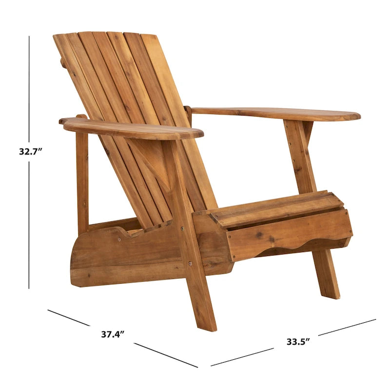 Chaise Adirondack d'extérieur SAFAVIEH en bois d'acacia – 34 larg. x 33 prof. x 37 haut.