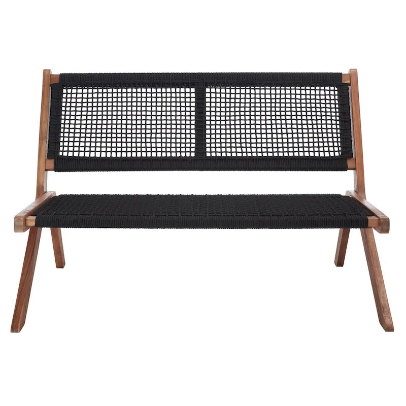 Banc pliant d'extérieur en bois massif SAFAVIEH Cimen - 45Wx30Dx30H