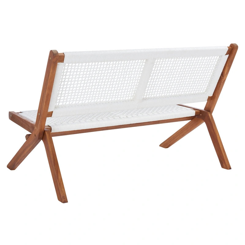 Banc pliant d'extérieur en bois massif SAFAVIEH Cimen - 45Wx30Dx30H