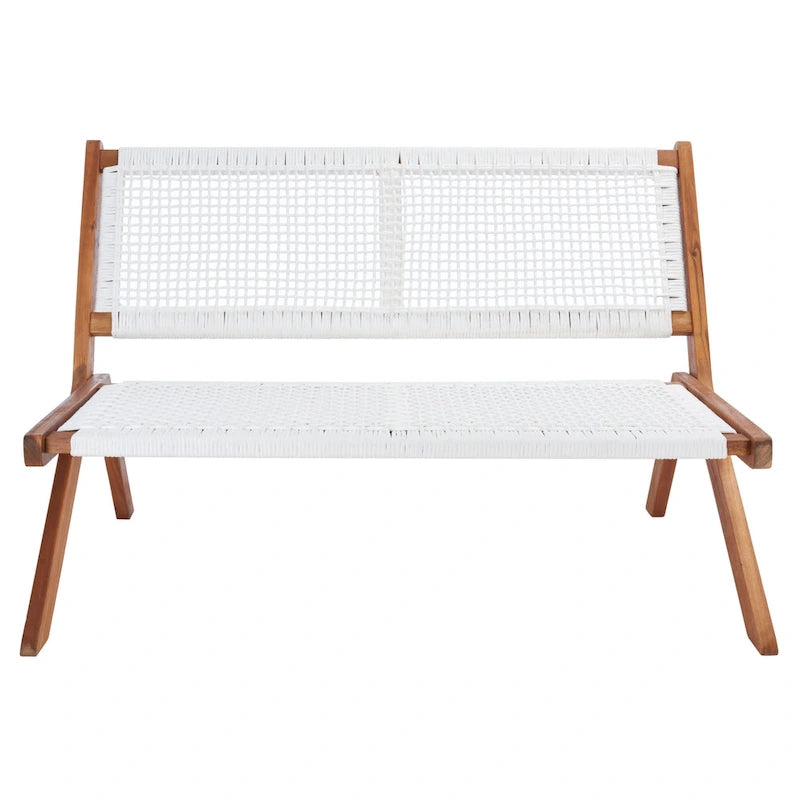 Banc pliant d'extérieur en bois massif SAFAVIEH Cimen - 45Wx30Dx30H