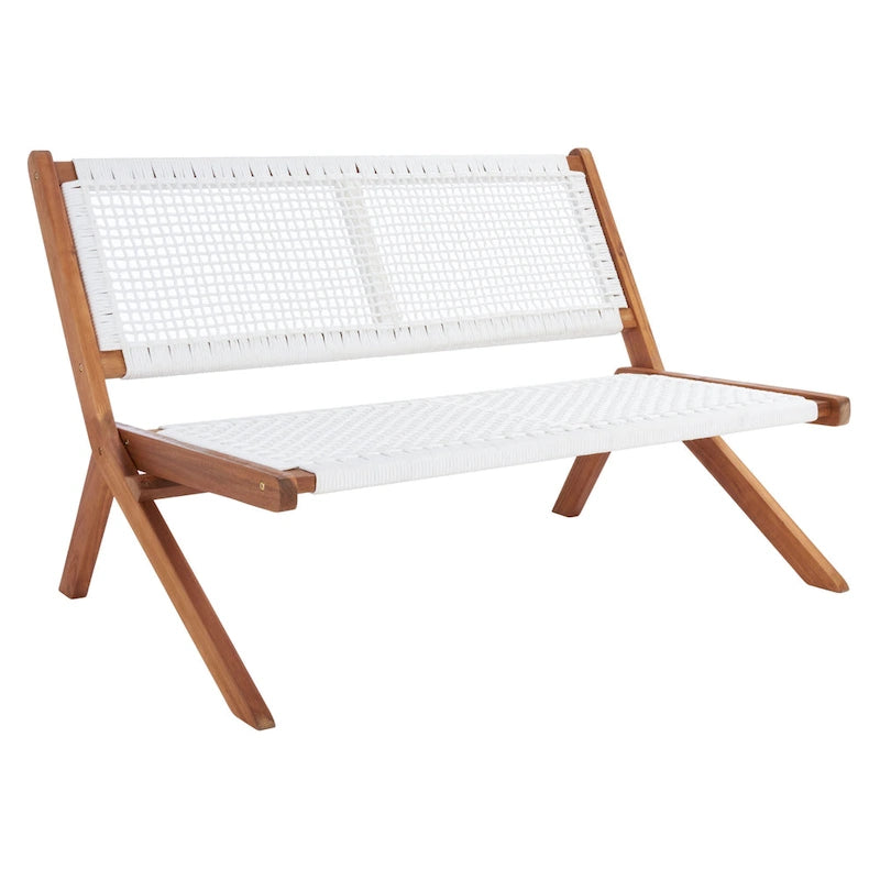 Banc pliant d'extérieur en bois massif SAFAVIEH Cimen - 45Wx30Dx30H