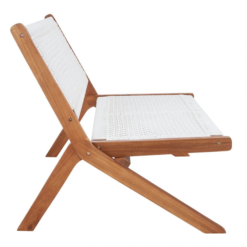 Banc pliant d'extérieur en bois massif SAFAVIEH Cimen - 45Wx30Dx30H