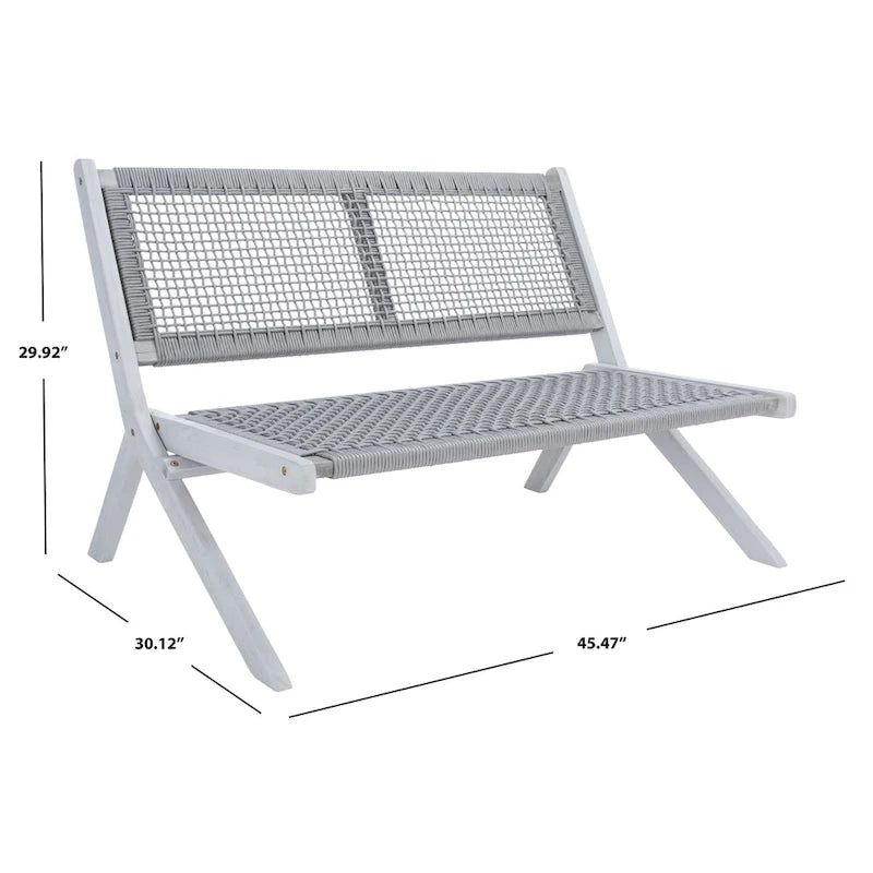 Banc pliant d'extérieur en bois massif SAFAVIEH Cimen - 45Wx30Dx30H
