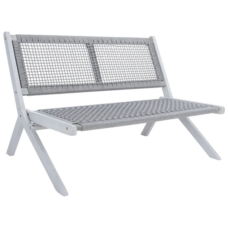 Banc pliant d'extérieur en bois massif SAFAVIEH Cimen - 45Wx30Dx30H