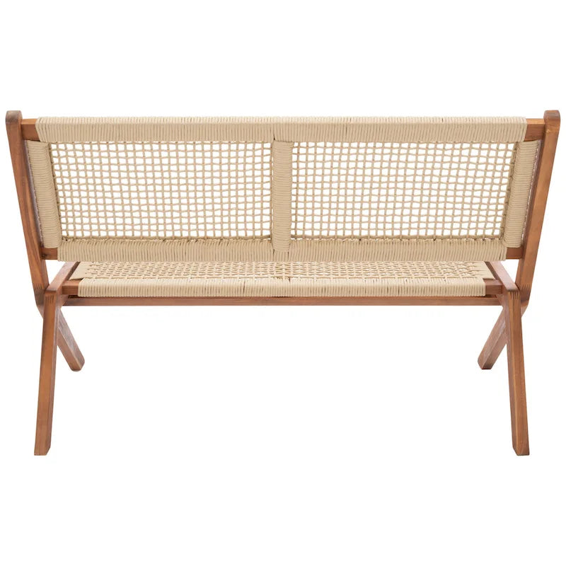 Banc pliant d'extérieur en bois massif SAFAVIEH Cimen - 45Wx30Dx30H