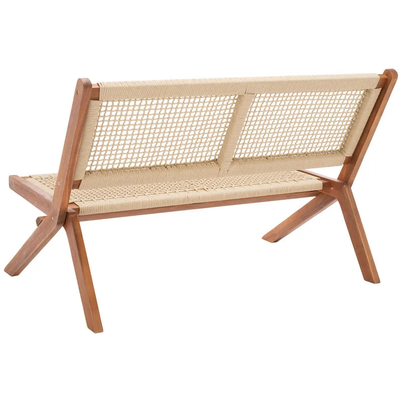 Banc pliant d'extérieur en bois massif SAFAVIEH Cimen - 45Wx30Dx30H