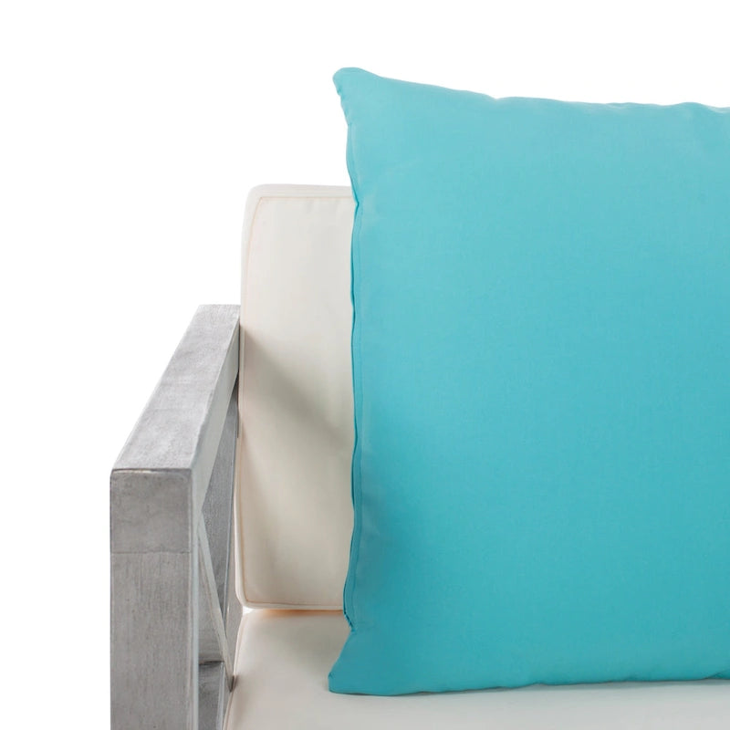SAFAVIEH Dafne Ensemble de conversation 4 pièces pour extérieur avec coussin décoratif – 50 larg. x 26 prof. x 25 haut.