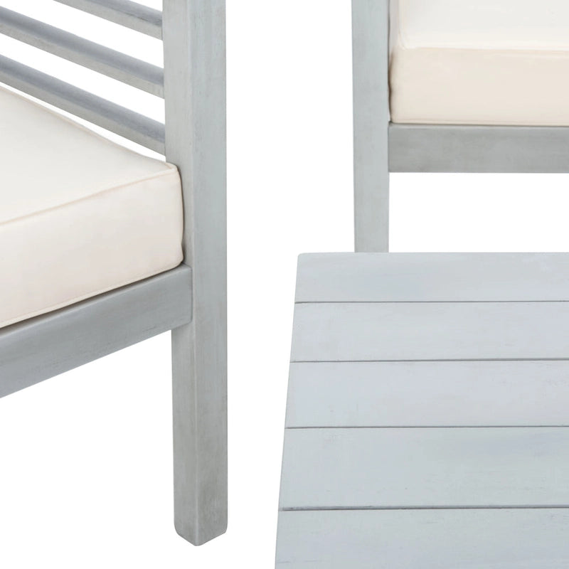 SAFAVIEH Ensemble de 4 pièces Yoselin d'extérieur avec coussin décoratif – 51 la. x 26 prof. x 26 h (po)