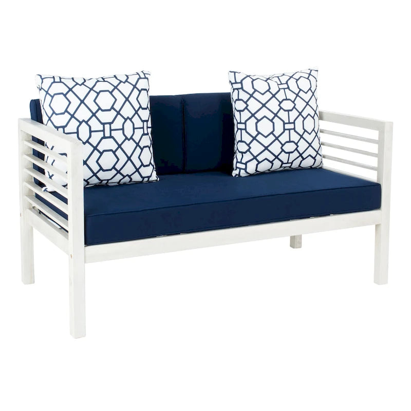 SAFAVIEH Ensemble de 4 pièces Yoselin d'extérieur avec coussin décoratif – 51 la. x 26 prof. x 26 h (po)