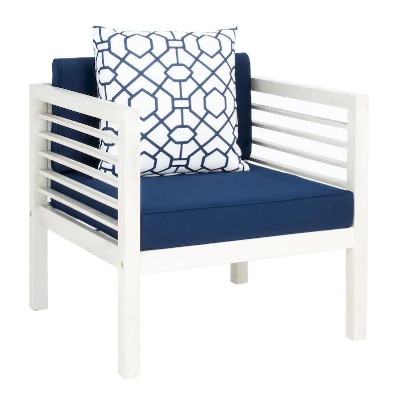 SAFAVIEH Ensemble de 4 pièces Yoselin d'extérieur avec coussin décoratif – 51 la. x 26 prof. x 26 h (po)