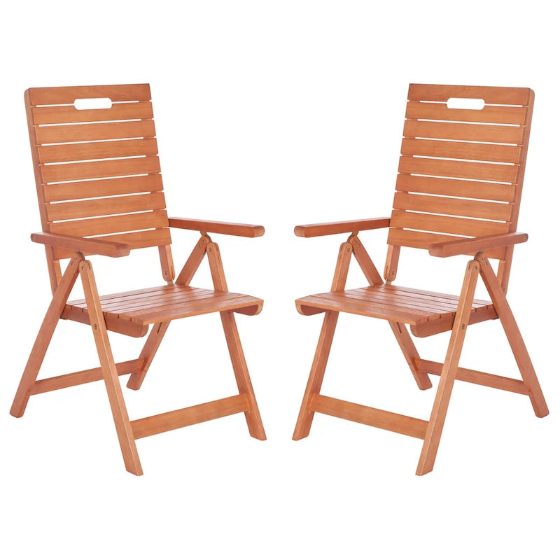 SAFAVIEH Chaise pliante d'extérieur Ottolien (lot de 2) - 29L x 42P x 22H