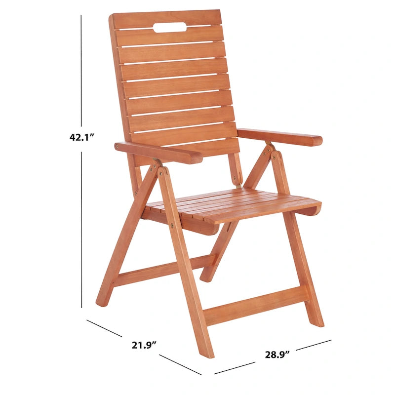 SAFAVIEH Chaise pliante d'extérieur Ottolien (lot de 2) - 29L x 42P x 22H