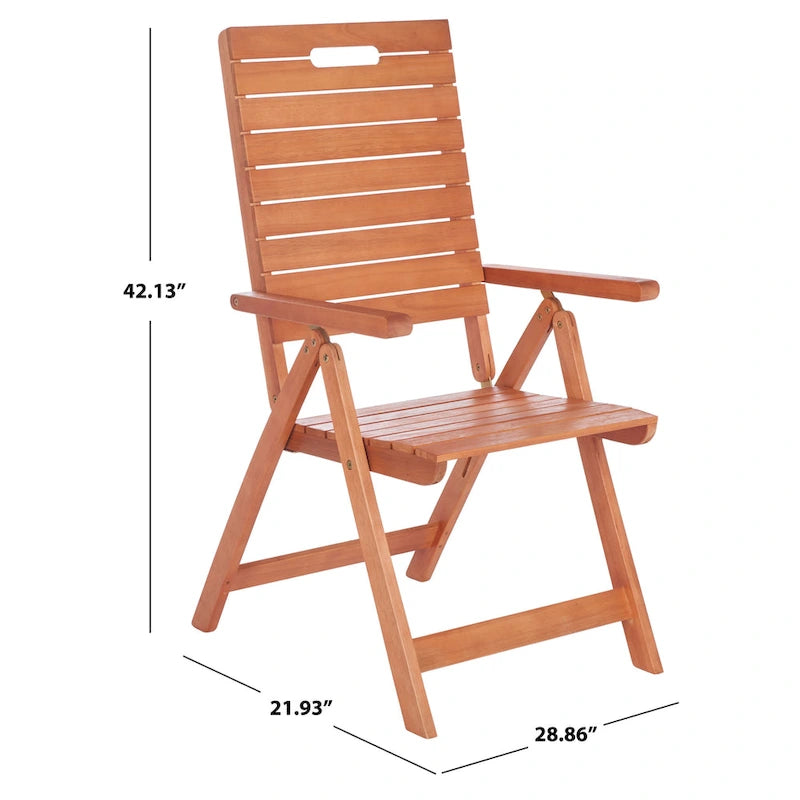 SAFAVIEH Chaise pliante d'extérieur Ottolien (lot de 2) - 29L x 42P x 22H