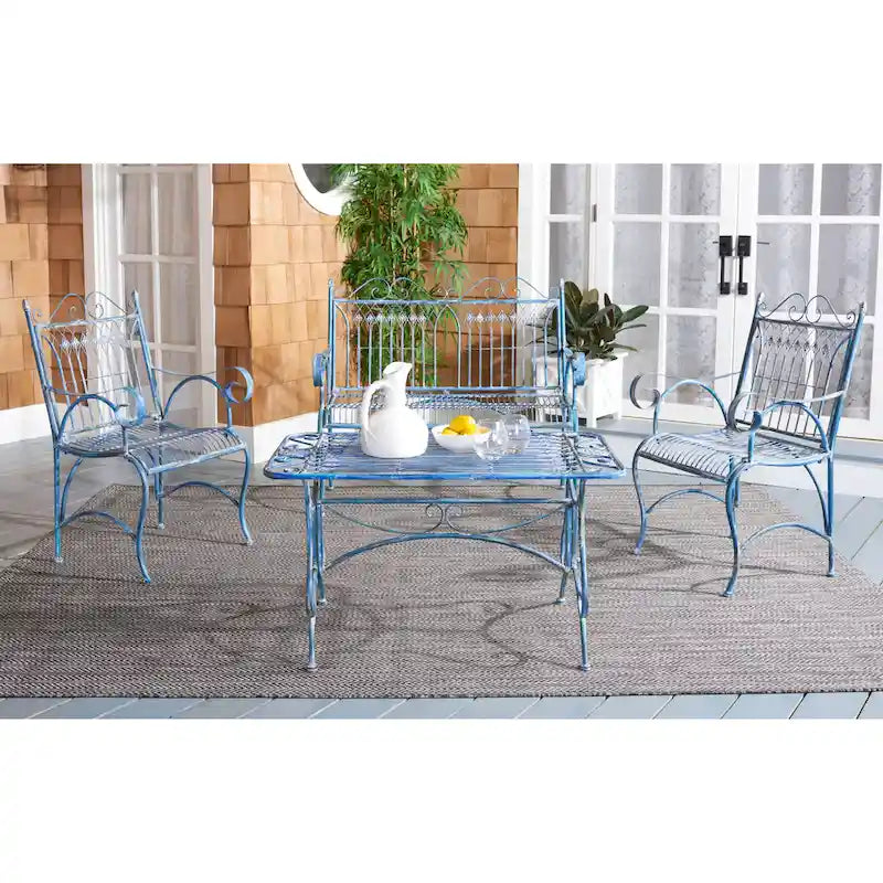 Ensemble de patio 4 pièces en fer forgé victorien Jalyn de SAFAVIEH