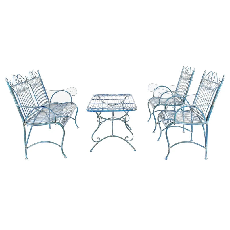 Ensemble de patio 4 pièces en fer forgé victorien Jalyn de SAFAVIEH