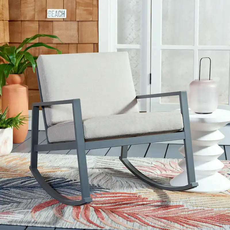 SAFAVIEH Rocking Chair d'extérieur Janetta - 37L x 29P x 26H