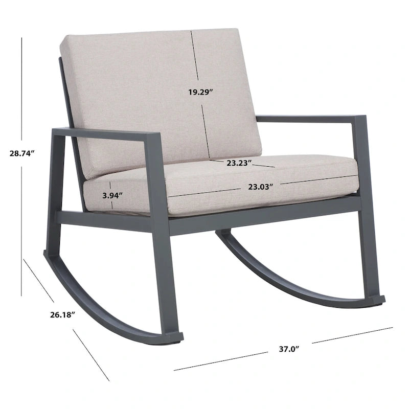 SAFAVIEH Rocking Chair d'extérieur Janetta - 37L x 29P x 26H