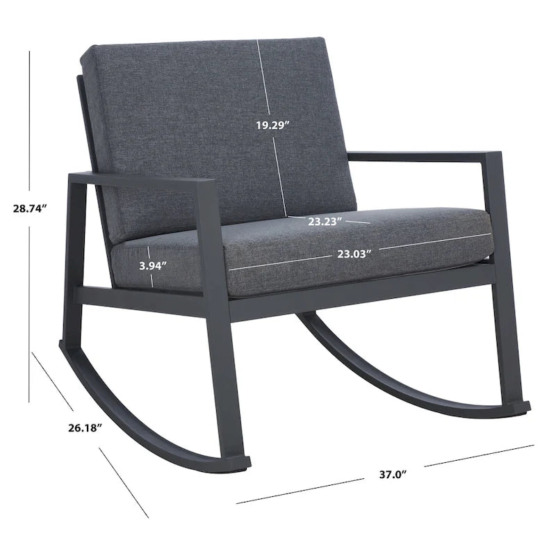 SAFAVIEH Rocking Chair d'extérieur Janetta - 37L x 29P x 26H
