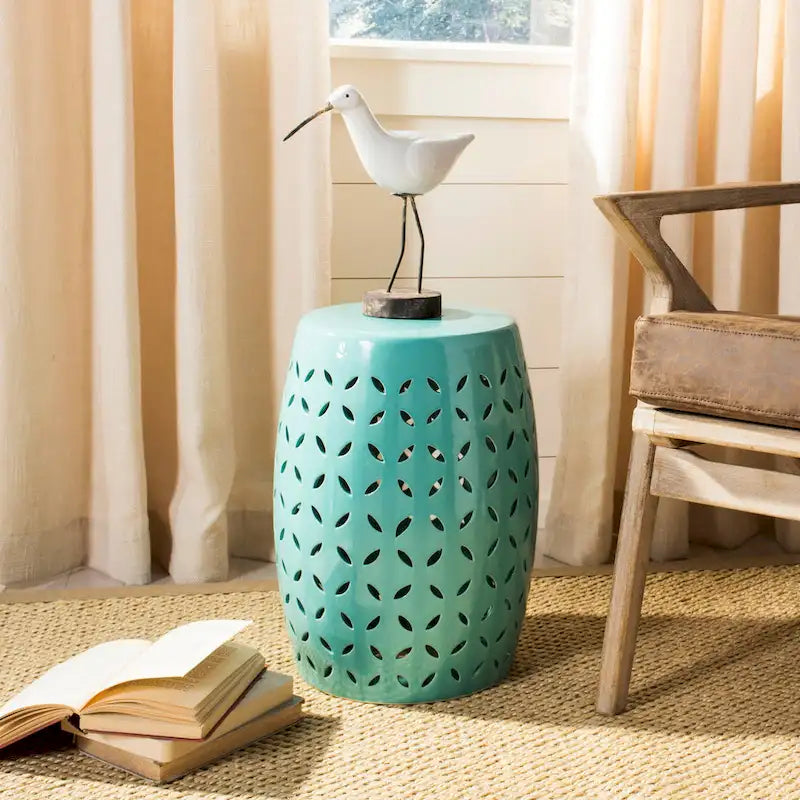 Tabouret de jardin décoratif SAFAVIEH Paradise Oihane Zen en céramique blanche
