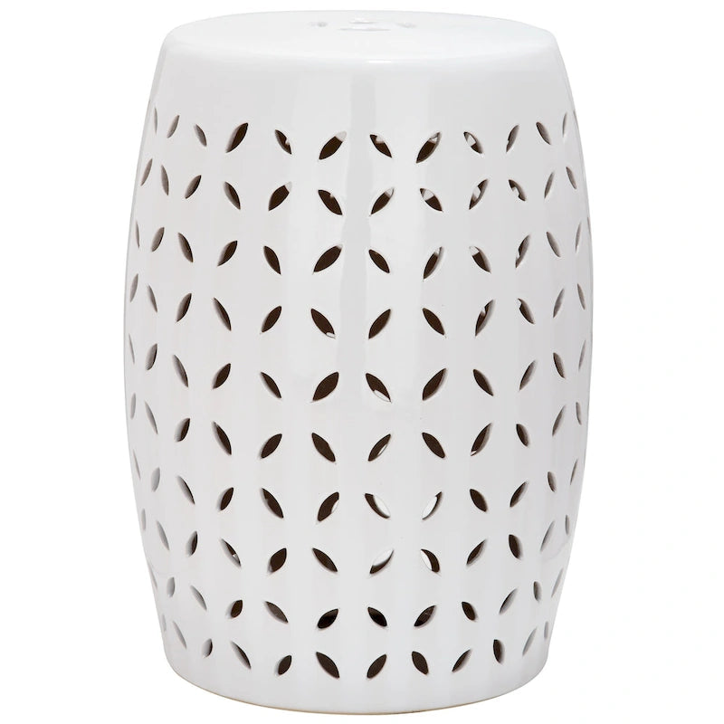 Tabouret de jardin décoratif SAFAVIEH Paradise Oihane Zen en céramique blanche