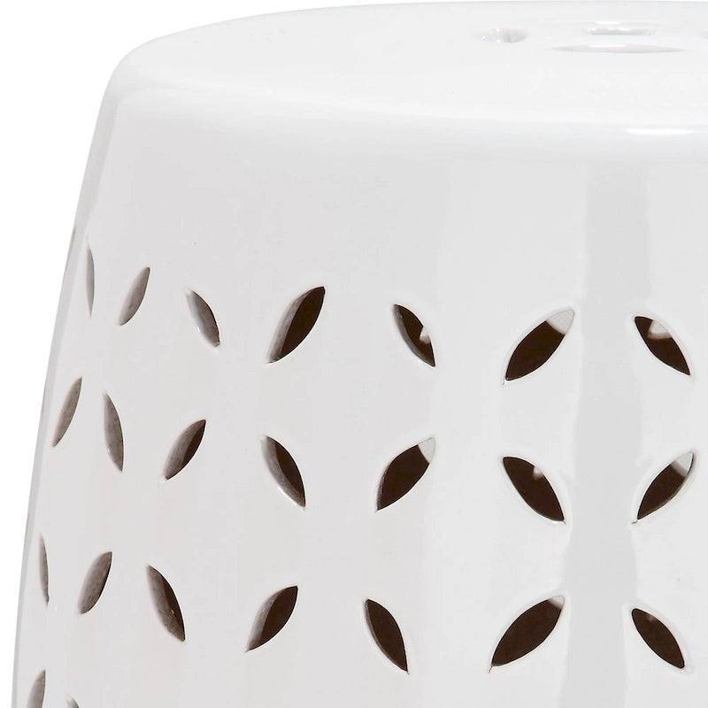 Tabouret de jardin décoratif SAFAVIEH Paradise Oihane Zen en céramique blanche