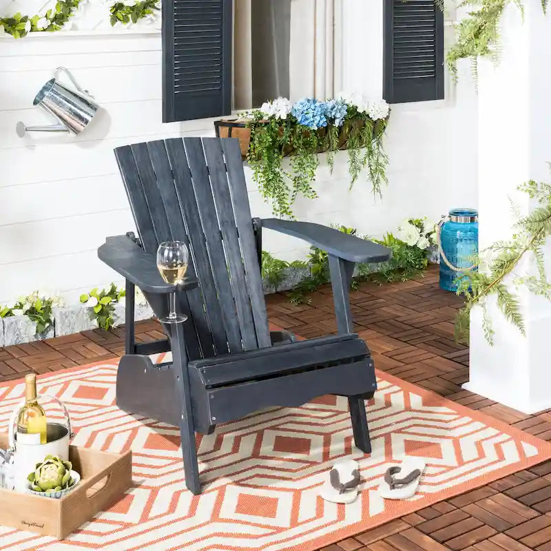 Chaise Adirondack Filipina en bois d'acacia SAFAVIEH Outdoor - 30W x 32D x 37H