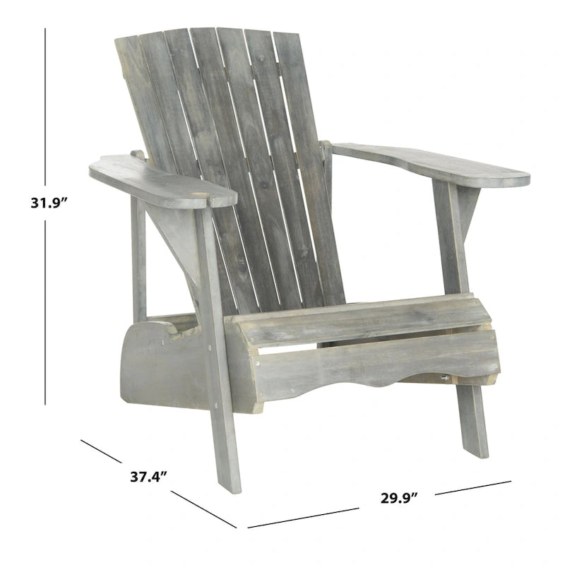 Chaise Adirondack Filipina en bois d'acacia SAFAVIEH Outdoor - 30W x 32D x 37H