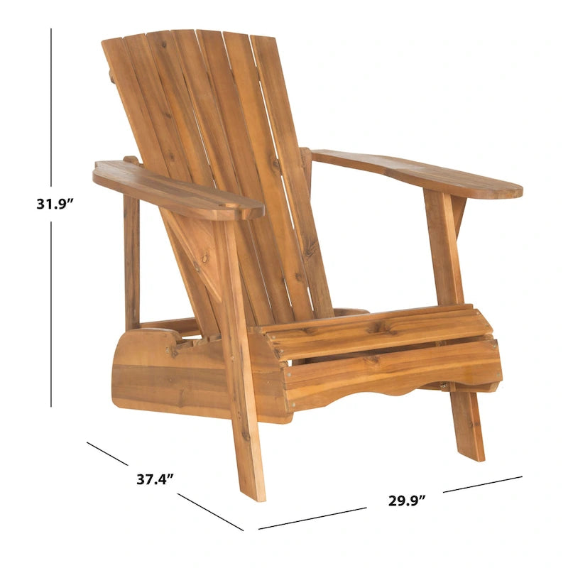 Chaise Adirondack Filipina en bois d'acacia SAFAVIEH Outdoor - 30W x 32D x 37H