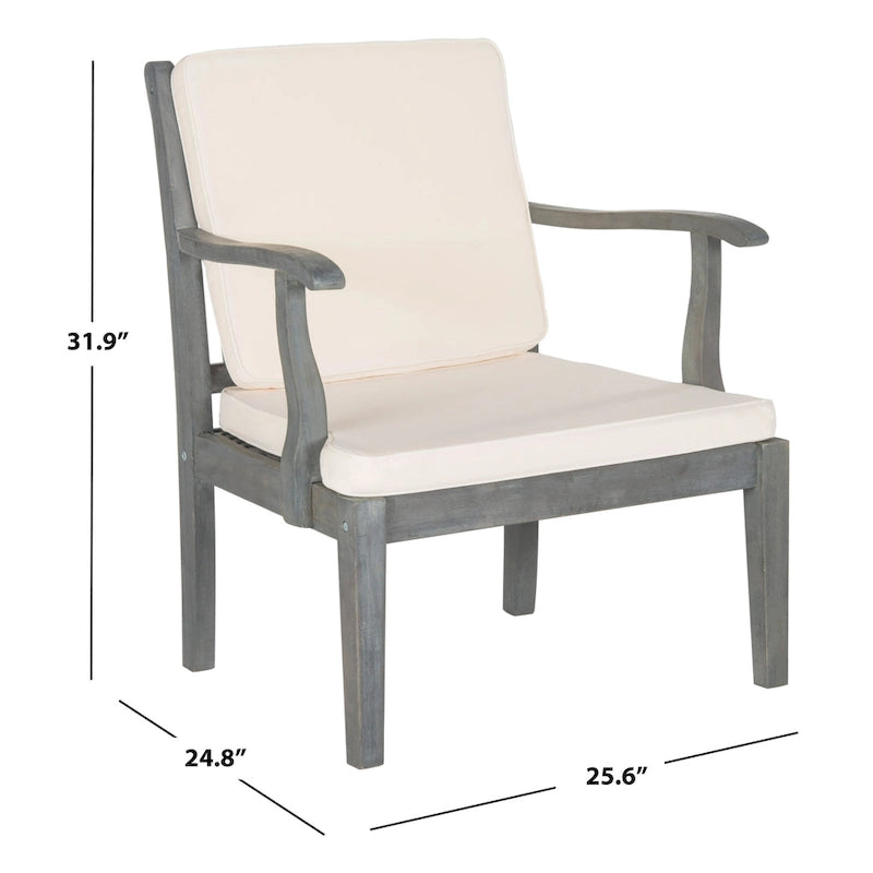 SAFAVIEH Arely Ensemble de patio 4 pièces en bois d'acacia - 48 L x 32 P x 25 H