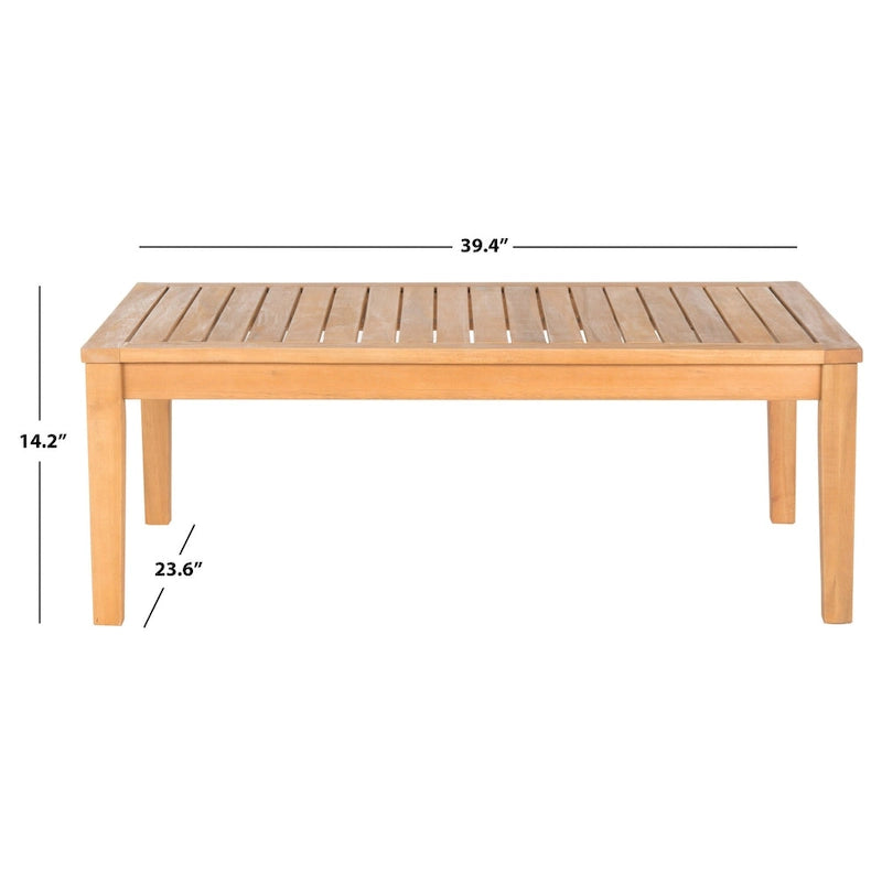SAFAVIEH Arely Ensemble de patio 4 pièces en bois d'acacia - 48 L x 32 P x 25 H