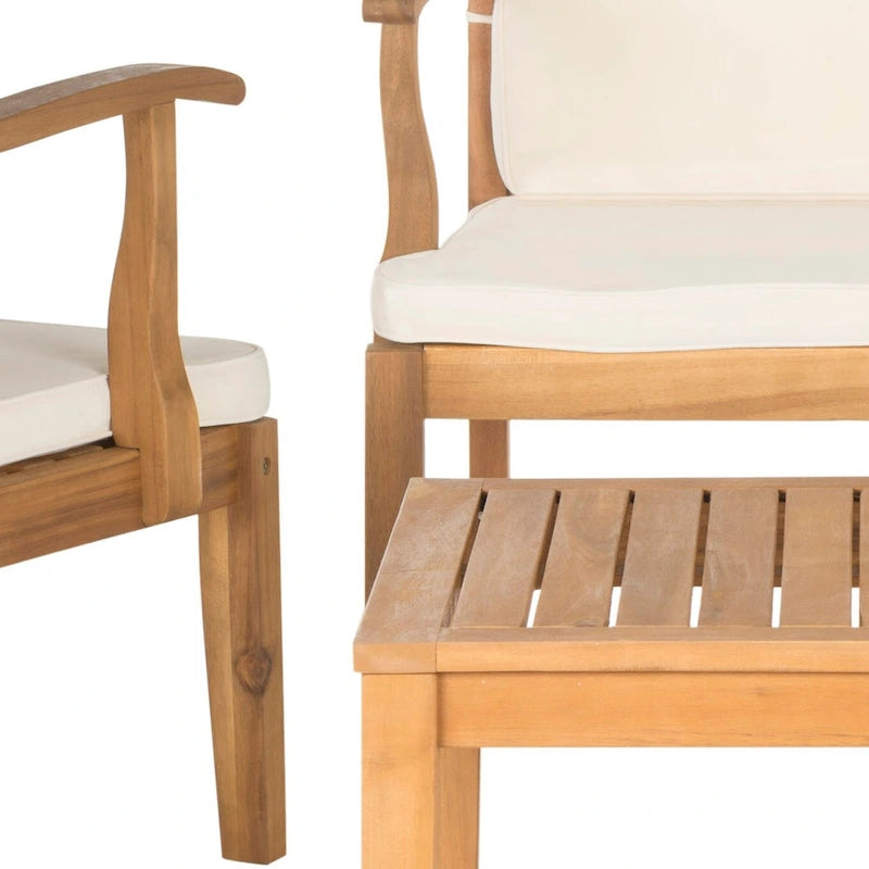 SAFAVIEH Arely Ensemble de patio 4 pièces en bois d'acacia - 48 L x 32 P x 25 H
