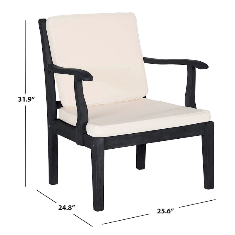 SAFAVIEH Arely Ensemble de patio 4 pièces en bois d'acacia - 48 L x 32 P x 25 H