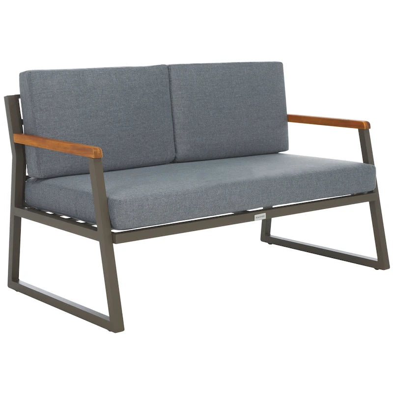 SAFAVIEH Ulviyya Ensemble de conversation d'extérieur 4 pièces pour patio - 48Wx27Dx28H